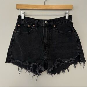 Abercrombie & Fitch Black Distressed Denim Jean Shorts